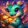 Colorful fantasy dragon avatar with vibrant scales and expressive eyes, suitable for profile picture.